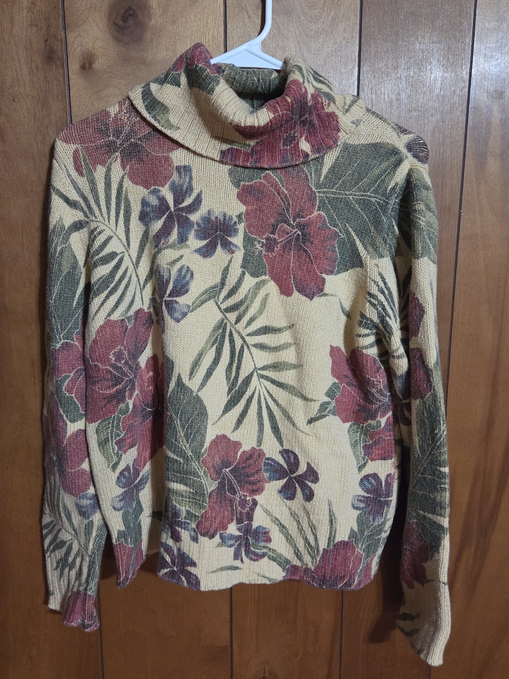 Tommy Bahama Vintage Tapestry Island Floral Turtleneck Sweater Size Small